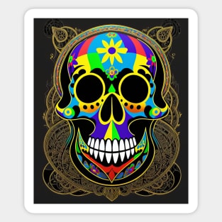 Skull colorful mandala art number 42 Sticker